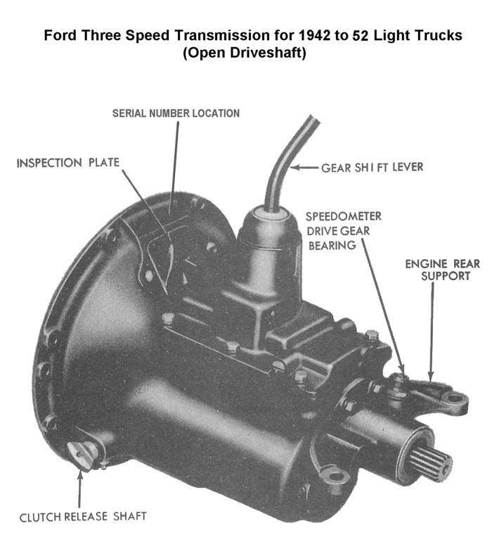 40-53 Ford flathead transmission clutch release shaft brass bushing column shift