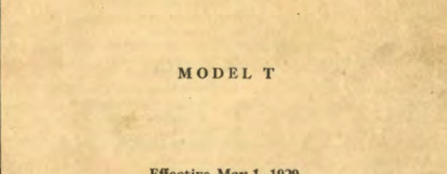 PM – 1929 FORD Model T Price List