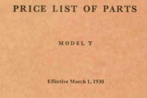 PM – 1930 FORD Model T Price List