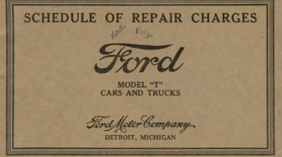 PM – 1930 FORD Schedule Of Repairs