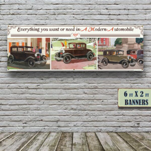 1930 Ford Model A Closed Car Dealer – Vinyl Banner