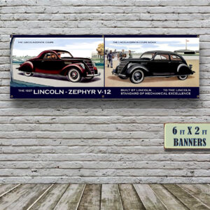 1937 V12 Lincoln Zephyr Dealer – Vinyl Banner