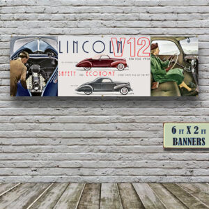 1938 V12 Lincoln Zephyr Dealer – Vinyl Banner