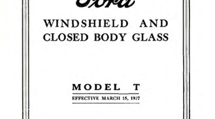 1927 Windshield and Closed Car Glass