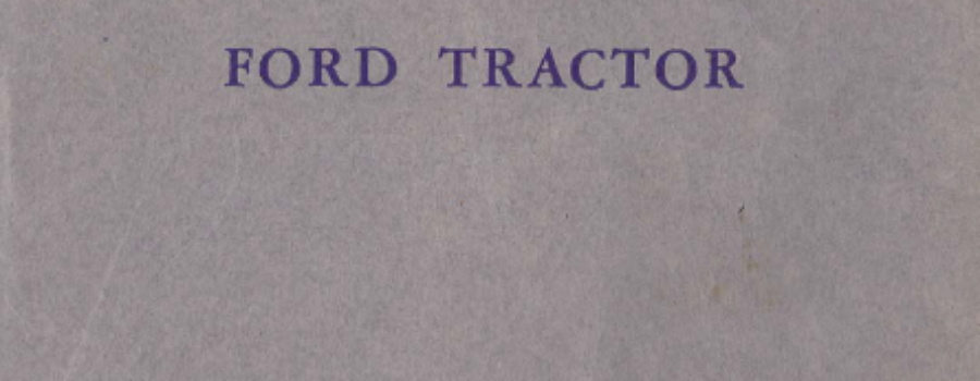 INSTRUCTION BOOKLET FORD TRACTOR