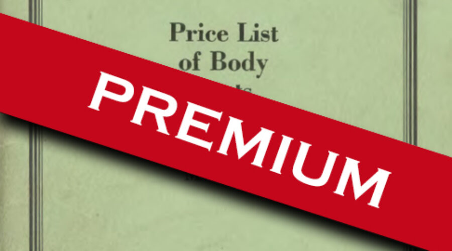 PM 1927 Ford Price List of Body Parts