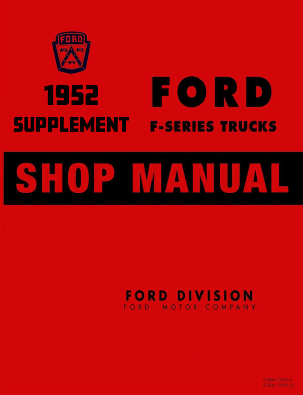 1952 Ford Truck Supplement Shop Manual (Digital PDF Copy)