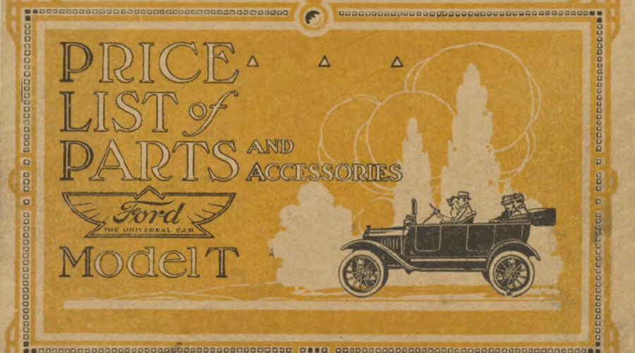 1917 Ford July Parts List
