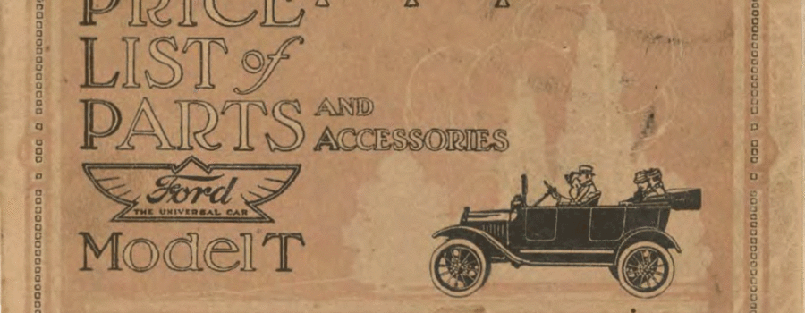 1917 Ford May Parts List