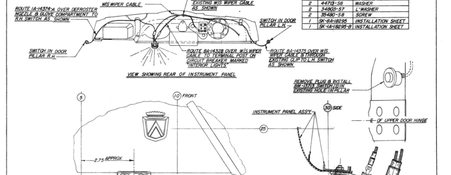 1A-18295-B NOS Ford Map Light Instructions