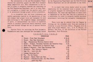 1951 Ford Division Service Letter