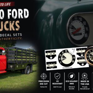 1948-50 Ford F-3 - F-8 80mph Truck Gauge Resto Set
