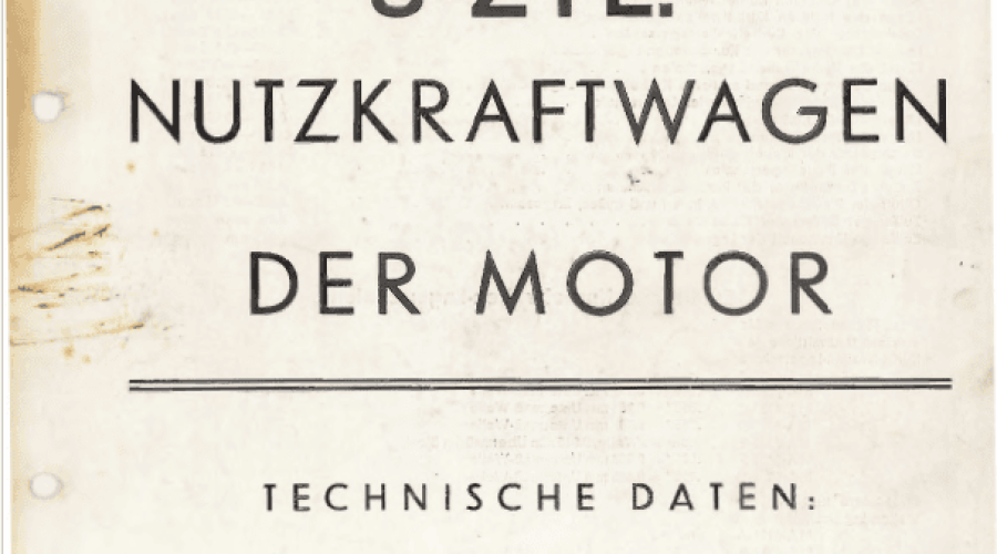 1941 8-ZYL NUTZKRAFTWAGEN DER MOTOR (German)