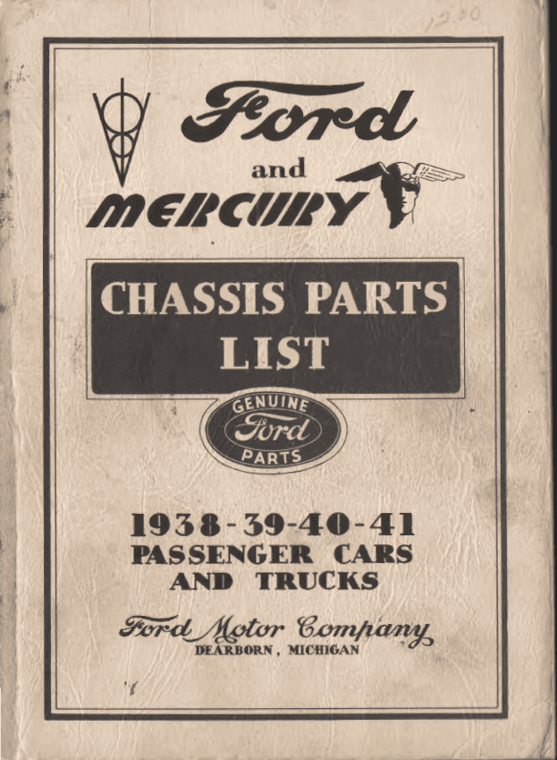1938-41 Ford, Lincoln & Mercury Chassis Parts List